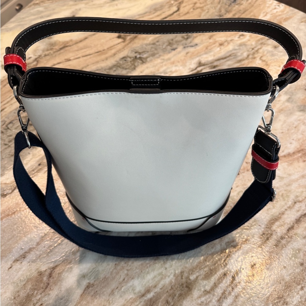 Zara Bucket Bag - Contrasting Red Piping Details!